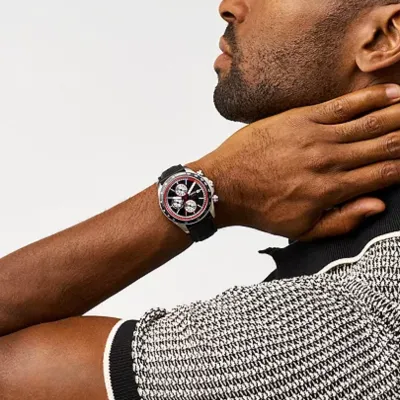 Fossil Autocross Multifunction Black Leather Watch